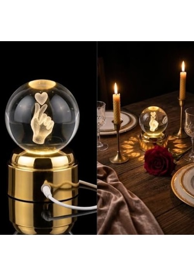 Deinhaus 3d Kristal Küre Gece Lambası, Parmak Kalp Tasarımlı, Led Aydınlatmalı, Ahşap Tabanlı, Romantik Hediye Çok Renkli Deinhaus 3d Kristal Küre Gece Lambası, Parmak Kalp Tasarımlı, Led Aydınlatmalı, Ahşap Tabanlı, Romantik Hediye Çok Renkli