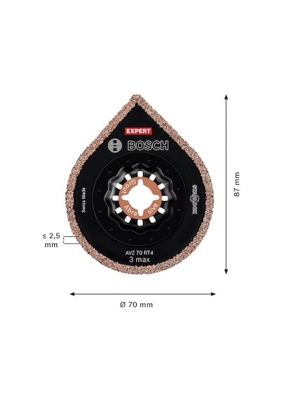 Bosch Expert 3 Max Avz 70 Rt4 Çok Fonksiyonlu Makine Derzleme Pleyti 70 Mm  - 2608900041