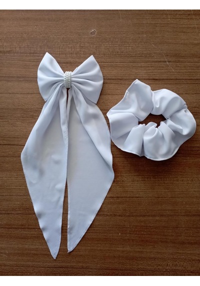 İnci Detaylı Fular Toka Ve Scrunchie Saç Aksesuarı Seti Diğer