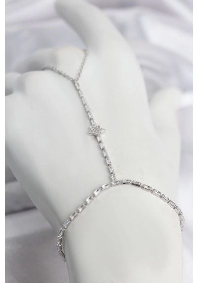Gümüş Renk Pirinç Zirkon Taşlı Yıldız Model Şahmeran 60439479