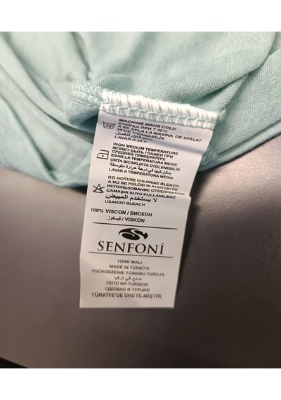 Senfoni Kadın Bamboo Viskon Bisiklet Yaka Kısa Kol Pijama Takımı 10337 -1 Adet Yeşil