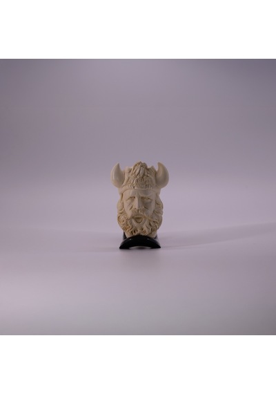 El Oyması Lületaşı Pipo Viking Savaşçı Figürlü Akrilik Ağızlıklı Koleksiyonluk El Yapımı Tasarım