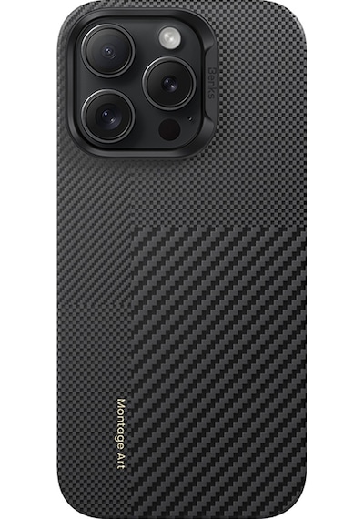 Apple Uyumlu iPhone 16 Pro Max Kılıf M-safeli Karbon Fiber Benks Yeni Seri Montage Armorair Kevlar Siyah