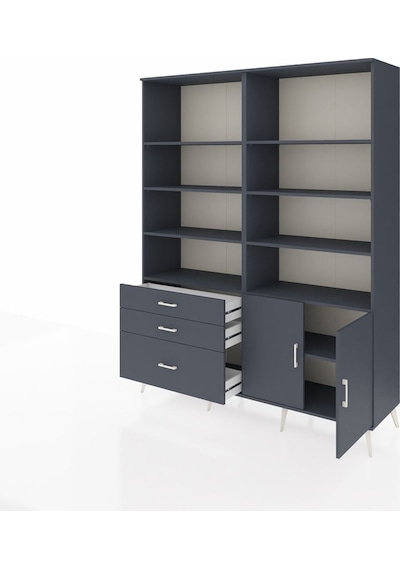 Hyperion Gardrop 9 Raflı 3 Çekmeceli 2 Kapaklı 176x44x221 Antrasit-antrasit Antrasit Hyperion Gardrop 9 Raflı 3 Çekmeceli 2 Kapaklı 176x44x221 Antrasit-antrasit Antrasit