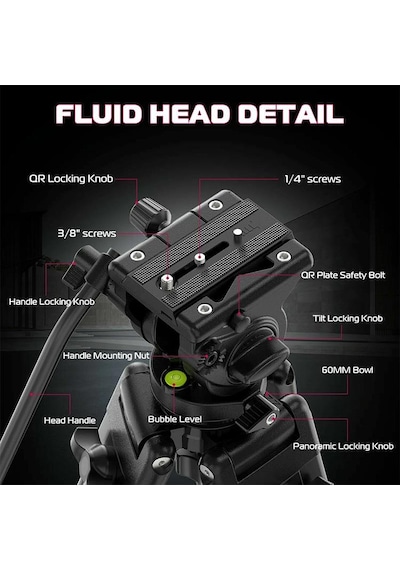 Ulanzi Mt-81 Alüminyum 360 Ball Head Kafa Video Tripod
