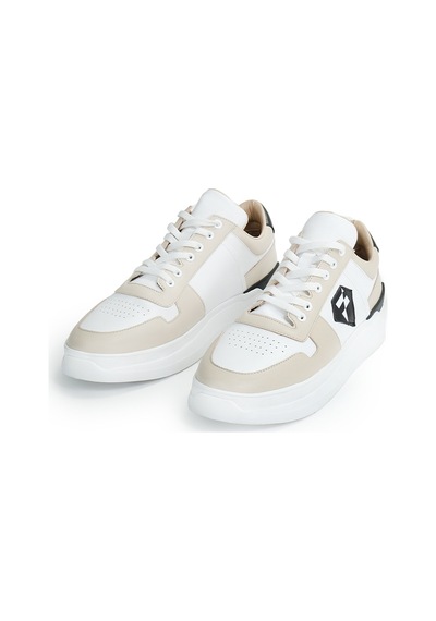 Harvey Beige Bej Beyaz Sneaker Erkek Deri Ayakkabı 001