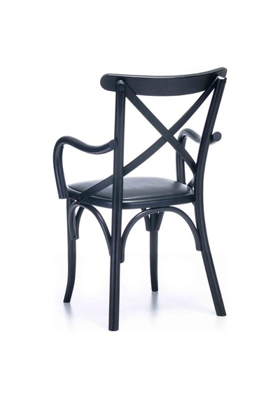 Gazzini Kolçaklı Thonet Sandalye Siyah
