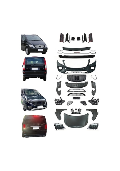 Mercedes V Klass Vito 2006-2015 Uyumlu 2024 Maybach Yükseltme Body Kit Seti-hazır Stok