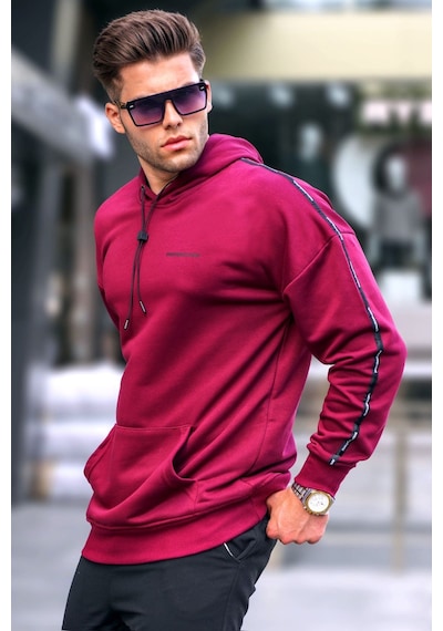 Madmext Madmext Bordo Kapüşonlu Sweatshirt 4721-bordo Bordo