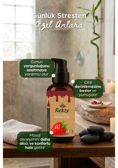 Tatlı Kaçamak: Unisex Ve Erotik Çilek Aromalı Masaj Yağı 100 Ml - 636334036