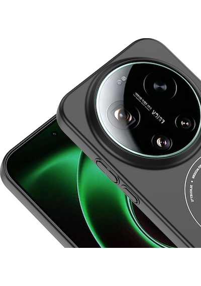 Maks Technology Mi 17 Ultra Kılıf M-safe Şarj Özellikli Kamera Korumalı Mkst Elio Sert Pc Kapak - Lacivert
