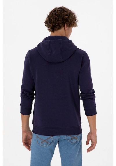 U.S. Polo Assn. Erkek Regular Fit Kapüşonlu Şardonlu Mürdüm Basic Sweatshirt 50315582-VR074