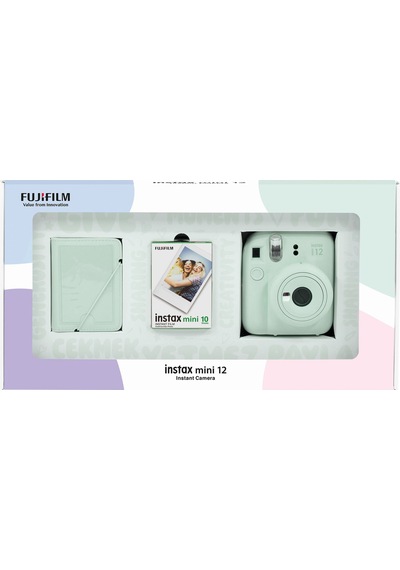 Fujifilm Instax Mini 12 Fotoğraf Makinesi + 10'lu Film + 28'li Mini Albüm  Yeşil