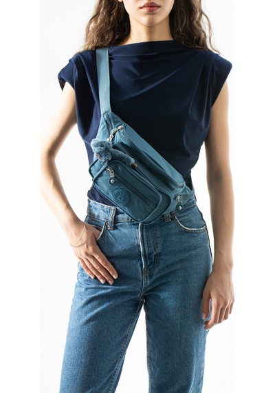 571 Collections Unisex Çok Cepli, Su Geçirmez, Çapraz Askılı Bel Çantası Freebag Mavi Model: 571-7j