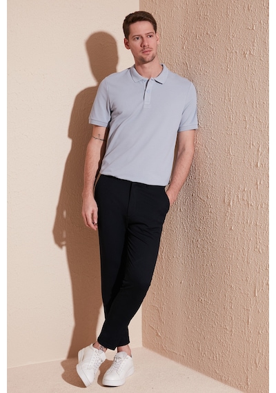 Buratti Regular Fit Pamuklu Düğmeli Erkek Polo Yaka T Shirt 5902326 Açık Gri