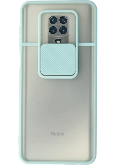 Gld-spt- Newface Xiaomi Redmi Note 9 Pro Kılıf Palm Buzlu Kamera Sürgülü Silikon - Turkuaz
