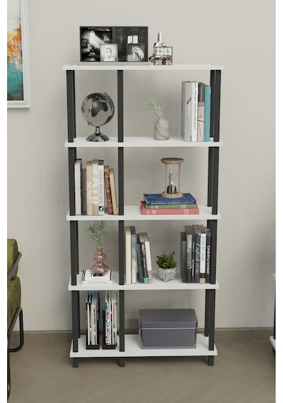 Mirada 5 Katlı Modern Kitaplık Dekoratif Çok Amaçlı Kitaplık Ve Organizer Çok Raflı Düzenleyici - Beyaz Beyaz Mirada 5 Katlı Modern Kitaplık Dekoratif Çok Amaçlı Kitaplık Ve Organizer Çok Raflı Düzenleyici - Beyaz Beyaz