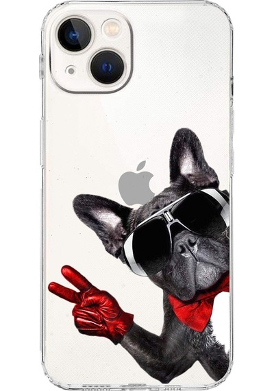 Apple Uyumlu iPhone 13 İle Köpek 2 Kamera Korumalı Şeffaf Kılıf