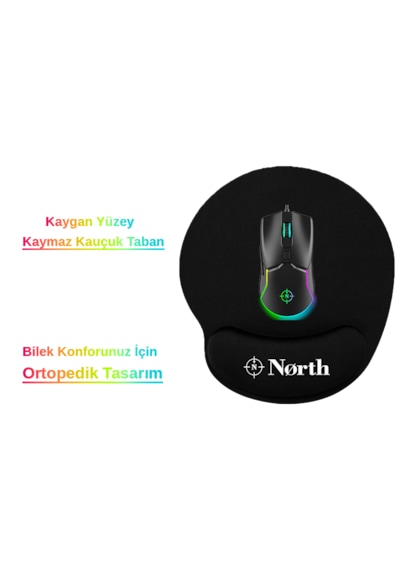 North Airfly Premium Quality Bilek Destekli Gaming Mousepad