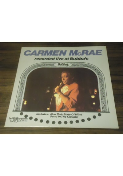 CARMEN McRAE - Recorded Live At Bubba's , LP 1981 Vocal Jazz