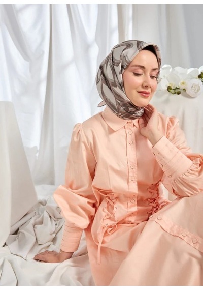 Silk Home Twill İpek Eşarp - 11548-02 Koyu Gri