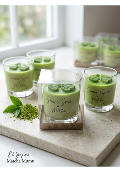 Dekoratif Matcha Kokulu Bardak Mum 110 Gr 10'li Paket