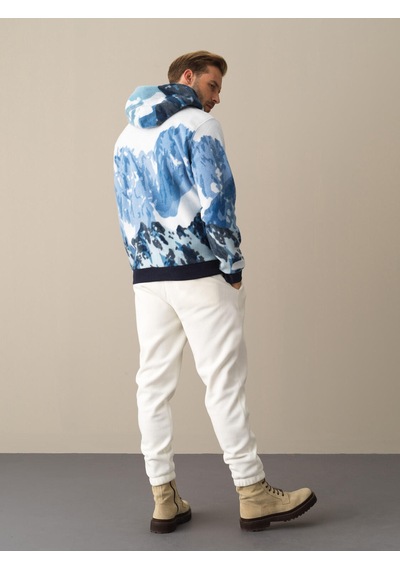 Xint Mavi Regular Fit Kapüşonlu Polar Sweatshirt 300284