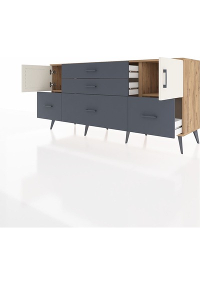 Hyperion Konsol 2 Raflı 5 Çekmeceli 2 Kapaklı 176x44x83 Çam-aytaşı/antrasit Aytaşı/antrasit Hyperion Konsol 2 Raflı 5 Çekmeceli 2 Kapaklı 176x44x83 Çam-aytaşı/antrasit Aytaşı/antrasit