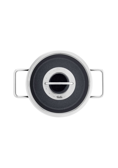 Fissler Adamant Cam Kapaklı Derin Tencere - 24 Cm Siyah