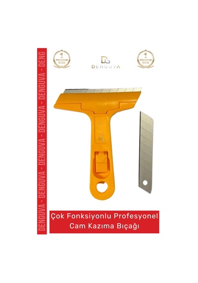 Boyabıçağı Cam Kazıma Bıçak Seti 100mm Kalıntı Tortu Sıyırma Aparatı 2 Adet Yedek Bıçak li Çok Renkli
