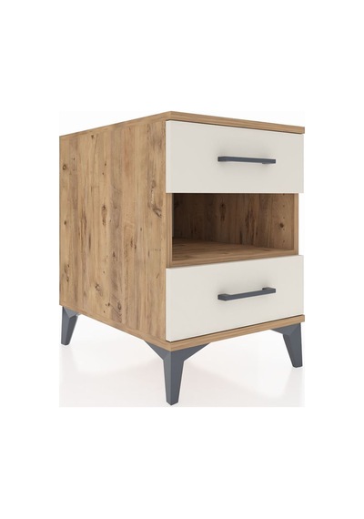 Kronos Komodin Tek Raflı 2 Çekmeceli 44x59x64 Çam-aytaşı Atlas Çam