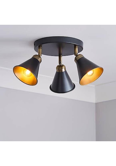 Rsylight Retro Metal Rustik 3 Lü Mafsallı Tavan Plofyoner Avize Beyaz