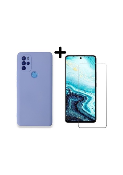 Omix X300 Lansman Içi Kadife Telefon Kılıfı Ve Temperli Cam Ekran Koruyucu Col179456-lila