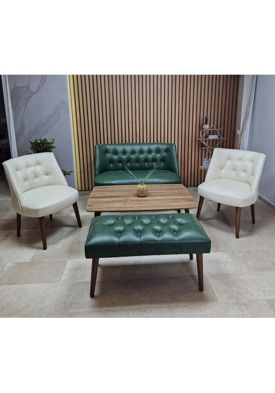 Azra Mobilya Deri Çay Seti Koltuk Takımı Oturma Grubu Cafe Mobilya Ofis-büro Mobilya Balkon Mobilya Yeşil-krem Azra Mobilya Deri Çay Seti Koltuk Takımı Oturma Grubu Cafe Mobilya Ofis-büro Mobilya Balkon Mobilya Yeşil-krem