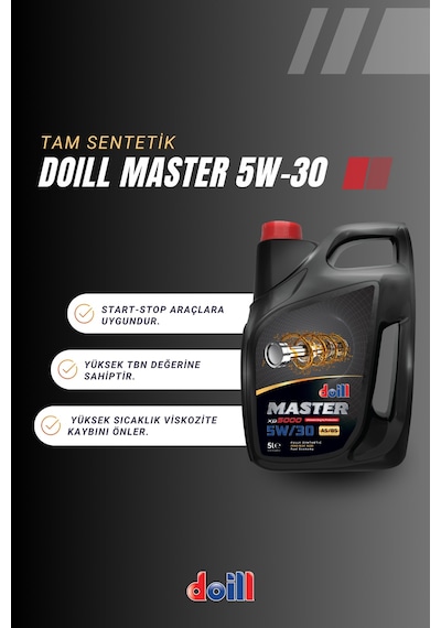 Doill Master 5W-30 Api SM/CF Acea A5/B5 Tam Sentetik Motor Yağı 5 L