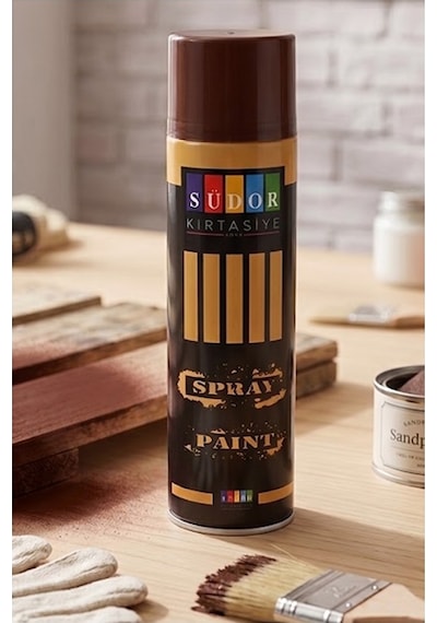 Sprey Boya 200 Ml 1 Adet Südor Hızlı Kuruyan Renkli Profesyonel Canlı Renk Ahşap Plastik Demir Metal Cam Porselen Duvar Kahverengi