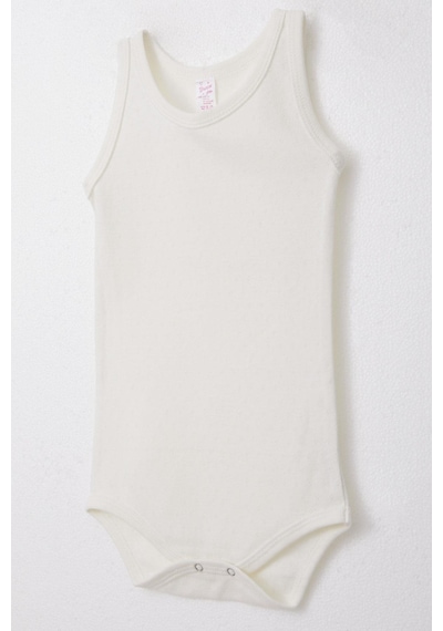 Breeze Kız Bebek Çıtçıtlı Atlet Zıbın Body Jakarlı 9 Ay-3 Yaş, Ekru Ekru