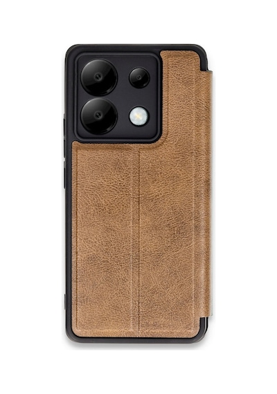 Newface - 459 - Xiaomi Redmi Note 13 Pro 5g Kılıf Flip Cover - Kmrsfres - - Taba