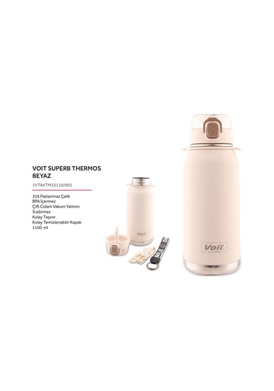 Voit Superb 1100ml Beyaz Termos Beyaz