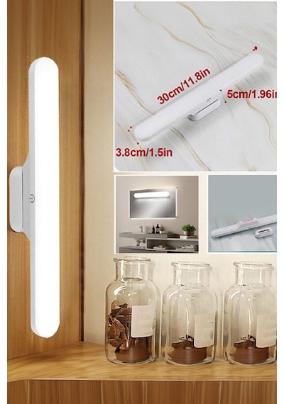 Led 5w Şarjlı Mıknatıslı Dokunmatik Led Aplik Işıldak Makyaj Kitap Okuma Işığı Mıknatıslı Beyaz