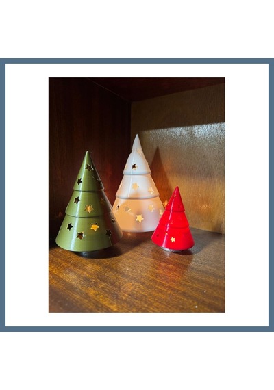 Buradabulabilirsin 3 Boyutlu Çam Ağacı Tealight Mumluk Seti Yılbaşı Dekoratif Mum Tutucu Bbz Çok Renkli