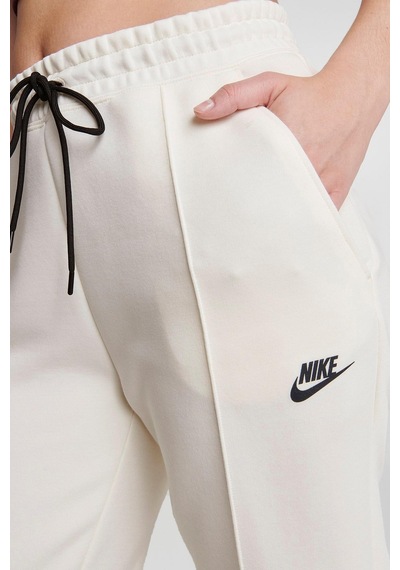 Nike Sportswear Tech Fleece Standart Fit Mid Rise Jogger Cream Color Kadın Eşofman Altı Krem Rengi Krem