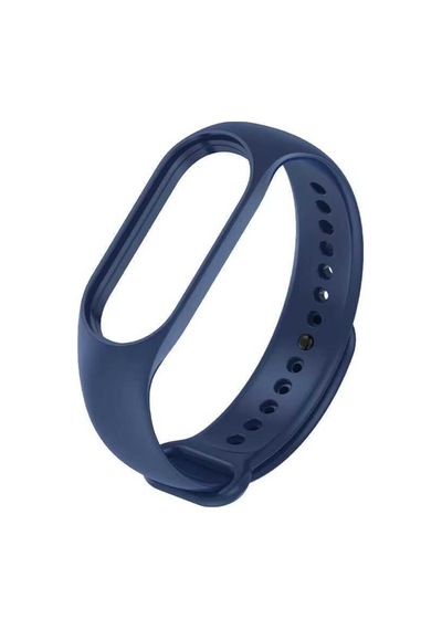 Xiaomi Mi Band 5/6/7 Uyumlu Yumuşak Spor Silikon Kordon, Lacivert, 40 Mm Açık Kahverengi