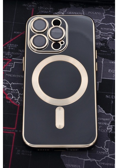 Apple Uyumlu iPhone 14 Pro Magsafe Özellikli Lens Korumalı Lazerli Renkli Kılıf Siyah