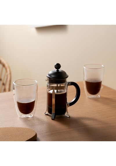 Caffettiera Kahve Presi French Press Sistemi, Kalıcı Paslanmaz Çelik Filtre - 0,35 Litre , Siyah Diğer