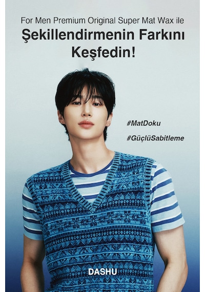 Ultra Güçlü, Mat Bitişli, Kalıntı Bırakmayan, Besleyici Dashu For Men Premium Original Super Mat Wax