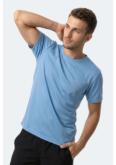 Slazenger Herrera Erkek Saks Mavi Tişört