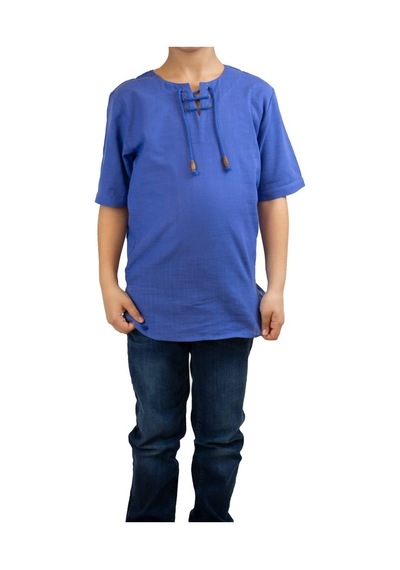Eliş Şile Bezi Kısa Kol Şile Bezi Zımbalı Erkek Çocuk Tshirt Saks 3050