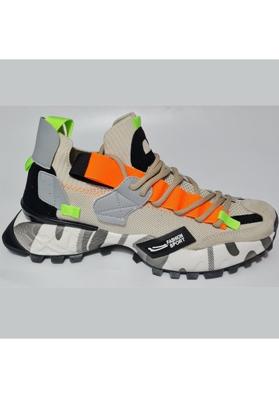 Scootland Bağlı Lastikli Triko Fashion Sport Erkek Spor Ayakkabı 19279 Kum