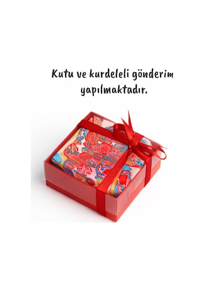 Inno 60x60 Cm Premium Saten Desenli Dikişli Fular Mor